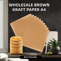 Papier Kraft Artisanal Marron Écologique Simple Face Anti-humidité Format A4 pour Bricolage et Artisanat, Faible MOQ, Vente en Gros