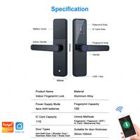 Serrure intelligente Topteq K7 pas chère, intelligente, Tuya Ttlock, avec empreinte digitale, pour porte en bois d'hôtel