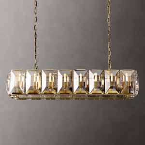 Lampes suspendues d'art de luxe en or moderne îlot de cuisine chaîne de LED en verre givré blanc plaque de plafond de <span class=keywords><strong>lustre</strong></span> en laiton - Product Image 2