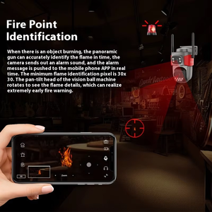 Détecteur <span class=keywords><strong>de</strong></span> fumée intelligent, caméra <span class=keywords><strong>de</strong></span> sécurité, système d'alarme IA, sirène intégrée, lumière, réseau 4G SIM <span class=keywords><strong>WiFi</strong></span>, caméra PTZ CCTV, cloud CMOS - Product Image 5