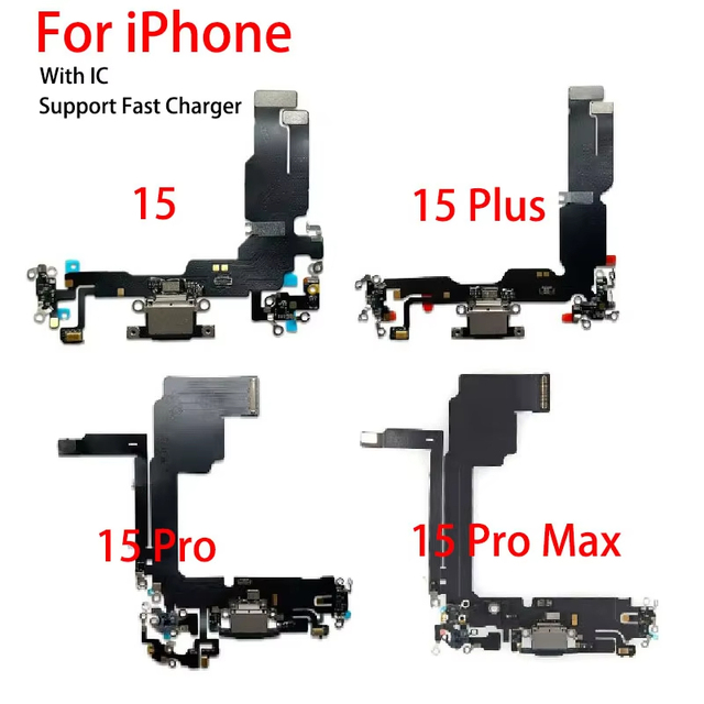 USB Dock Connector Charger Port Replacement Parts Charging Flex Cable for iPhone 15 Plus Pro Max