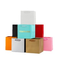 Sac en papier kraft carré recyclable avec poignée pour l'emballage de bougies et d'artisanat, logo personnalisé imprimé à l'écran prêt