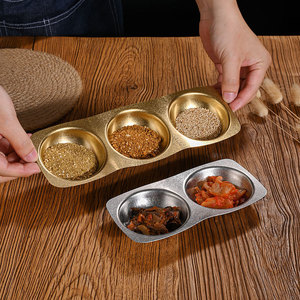 Plats à sauce en acier inoxydable, carrés et ronds, plateaux à condiments pour kimchi, vaisselle, norme JIS - Product Image 2