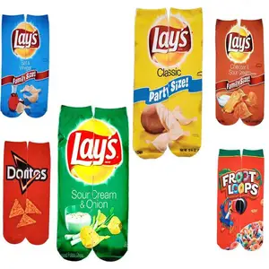 Cartoon Printing Wholesale 3d Print Tube Chips Snack Food Potato Chips Custom High Quality Sublimation Socks