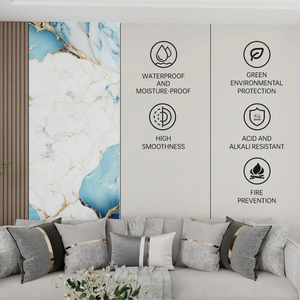 แผ่นผนังตกแต่งภายในลายหินอ่อน PVC ขนาด 1220*2440 มม. รุ่น SONSILL 3 มม. ดีไซน์ทันสมัย ป้องกันรังสียูวี - Product Image 5