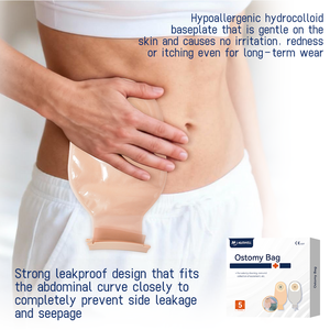 Sac de colostomie médical réutilisable monobloc drainable avec filtre anti-odeur, <span class=keywords><strong>bride</strong></span> hydrocolloïde douce pour la peau, capacité 550 ml pour stomie - Product Image 3