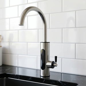Grifo Eléctrico <span class=keywords><strong>de</strong></span> Acero Inoxidable para <span class=keywords><strong>Cocina</strong></span>/Baño, <span class=keywords><strong>de</strong></span> Doble Uso, Monomando, Giratorio, con Calentador Instantáneo que Calienta en Tres Segundos - Product Image 2