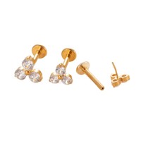 Getta Clover Klassischer Stil ASTM-F136 Titan Vergoldet Gewindelos Knorpel Mode Körperschmuck für Ohrringe