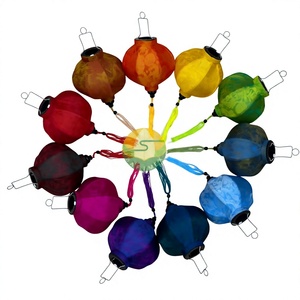 Lanterne en bambou artisanale du Vietnam, en satin, pour restaurant, fête, décoration de mariage, à suspendre, avec housse en tissu de soie DIY, colorée, vente en gros, exportation - Product Image 6