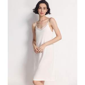 Camisón sin mangas personalizado para mujer, de viscosa de bambú suave, con tirantes finos, tipo camisola, vestido interior completo, vestido de dormir, ropa de casa - Product Image 4