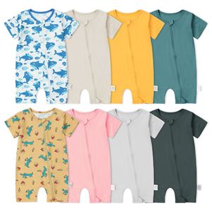 Pelele de Fibra de Bambú Popular para Bebés Unisex, Manga Corta, Ropa de Bebé Duradera para el Uso Diario - Product Image 1