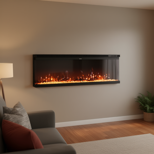 Chimenea Eléctrica de 72 Pulgadas, Montada en la Pared, 1500W, Control Remoto, Protección Contra Sobrecalentamiento, para el Hogar - Product Image 2