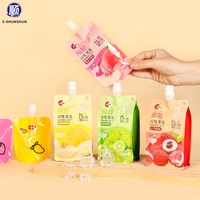 Sachet Doypack Personnalisé avec Impression Gravure pour Boissons Liquides, Jus, Sachet Debout avec Bec Verseur, Capacité 30ml 50ml 100ml 200ml 300ml 2L