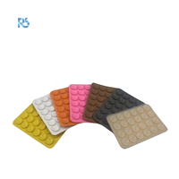 Lot de 24 ventouses de téléphone en silicone double face, multifonctionnelles, carrées, auto-adhésives, motif bonbons personnalisé, portables pour bureau