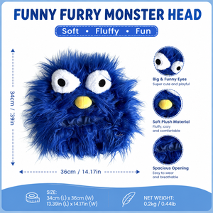 Funda <span class=keywords><strong>de</strong></span> Casco <span class=keywords><strong>de</strong></span> Invierno Anti-UV <span class=keywords><strong>de</strong></span> Peluche Azul con Diseño <span class=keywords><strong>de</strong></span> Monstruo para Motociclismo, Fiestas, Cosplay y Decoración Personalizada - ¡Venta Caliente Transfronteriza! - Product Image 4