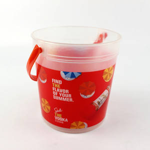 Logo personnalisé 1000ML seau à rhum en plastique <span class=keywords><strong>Belaire</strong></span> avec couvercle et <span class=keywords><strong>bouteille</strong></span> d'eau avec paille avec poignée et nouveau seau à glace à jus imprimé logo - Product Image 4