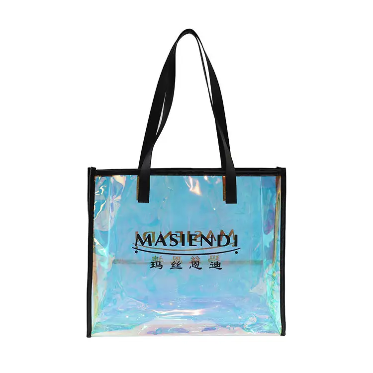 Professional Manufacturer Custom Printed Logo Luxury Pvc Bags Transparent Tote Bag