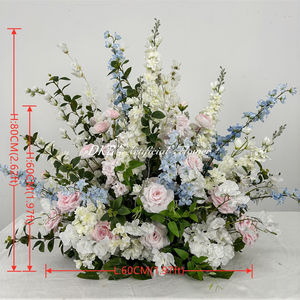 DKB Flores Artificiales de Seda 3D Más Populares para Decoración de Pasillos de Graduación y Bodas, Caminos de Mesa Personalizables con Rosas y Paniculata - Product Image 3