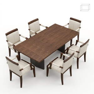 Station de repas rectangulaire élégante en bois massif pour la maison et les restaurants, avec service OEM personnalisé disponible - Product Image 3