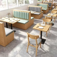 Meubles de restaurant en bois, chaises et tables pour café, ensemble de meubles de restaurant avec banquettes, chaises et tables de restaurant
