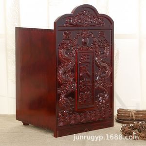 Solid Wood Genealogy Box 520Mm Height Engraved Dragon Design <b>Standing</b> Storage For Family Tree <b>Records</b> - Product Image 2