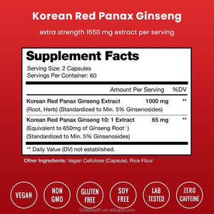 जिन्सेंग अर्क कोरियन रेड गिनसेंग कैप्सूल पुरुष के लिए पुरुष वृद्धि कैप्सूल पूरक - Product Image 6
