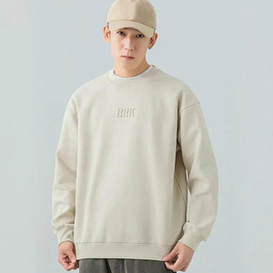 Sudadera de Cuello Redondo, Oversize, Transpirable, para Otoño, 100% Algodón Resistente, con Logotipo 3D en Relieve Personalizado, Impresión Serigráfica, Tinte Liso - Product Image 5