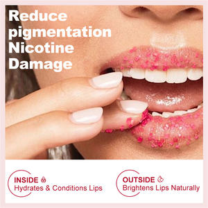 Gommage pour les lèvres avec logo personnalisé (20g) pour les lèvres sèches et gercées, gommages pour les lèvres en marque privée, exfoliant - Product Image 4