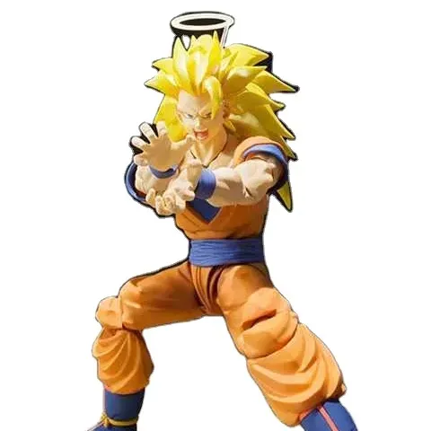 Figuras de Anime GT Super Saiyan 3 Goku PVC Figure with Multi-Parts Interchangeable Joints Movable Toy Transformation Style