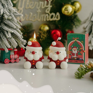 Bougies parfumées à la cire de soja en forme de père Noël faites à la main, <span class=keywords><strong>d</strong></span>écoration cadeau, bougies parfumées de Noël - Product Image 1