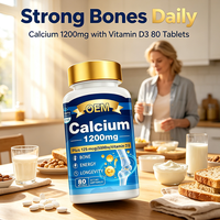 Compléments alimentaires Calcium 1200mg+D3 en gélules molles pour adultes et personnes âgées, améliore la densité osseuse, 2 par jour