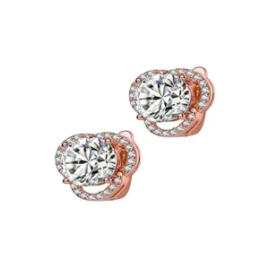 Keiyue cz self piercing sterling silver earring making supplies for women designer fashion sterling silver earrings