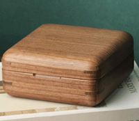 Boîte cadeau en bois rétro personnalisable avec logo, boîte de rangement pour bijoux en bois avec couvercle amovible, en noyer haut de gamme