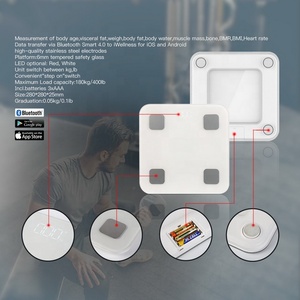 Skala baca penganalisa komposisi tubuh 180kg dengan tampilan LED skala kamar mandi dengan Bluetooth & <span class=keywords><strong>WiFi</strong></span> mengukur skala lemak tubuh - Product Image 5