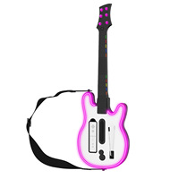 JYS-W001 pour console Wii, contrôleur de guitare sans fil, guitare pour console Wii pour les jeux de groupe de rock avec lumières RVB