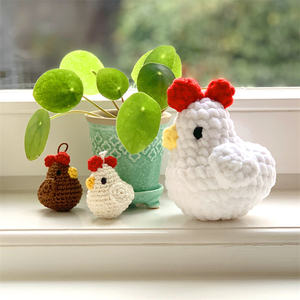 Grosir boneka Amigurumi ayam Crochet kustom mainan Amgurumi rajutan tangan boneka ayam jantan mainan hadiah bayi - Product Image 4