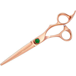 Ciseaux à cheveux personnalisables 62 mm en acier inoxydable professionnels pour coiffure, forme coudée, pour droitiers, usage esthétique - Product Image 1