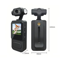Caméra d'action 4K la plus vendue avec clip dorsal, design rotatif à 360 degrés, caméra de vlog portable pour le cyclisme en extérieur et les voyages