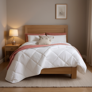Edredón Acolchado Blanco Tamaño Matrimonial, Relleno Voluminoso de Poliéster, Uso para las Cuatro Estaciones - Product Image 2