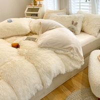Housse de Couette de Luxe Moelleuse Ultra Douce en Velours à Poils Longs, Parure de Lit Polaire
