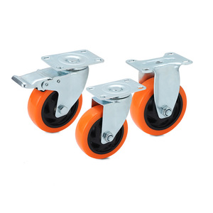 Medium Orange Perforated Pvc Casters Dual Bearings Swivel Industrial Caster Wheels Firm Tread 105 130 155mm - Product Image 4