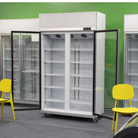Réfrigérateur à compresseur vertical à 2 portes, avec compartiments profonds différents, pour boissons et bières, vitrine réfrigérée