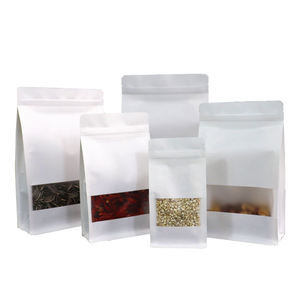 Empaque de Plástico <span class=keywords><strong>Flexible</strong></span> con Ventana, Bolsa de Papel Kraft de Fondo Plano de Ocho Lados con Impresión de Grabado Personalizada y Sellado Térmico de 8 mm - Product Image 6