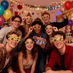 Pafu 2026 New Year Eyeglasses with Colorful Shine Creative Countdown Number <strong>Glasses</strong> for New Year Celebration &amp; <strong>Party</strong> Decor - Product Image 4