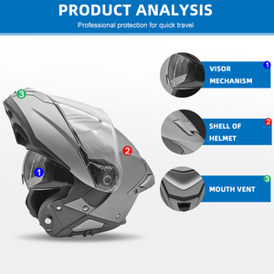 Casco Modular Abatible de Alta Calidad para Motocicleta, Casco de Motociclismo con Bluetooth, Capacetes Para Motos, Personalizado de Fábrica - Product Image 2
