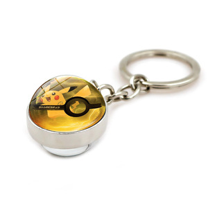 Doppelseitiger <span class=keywords><strong>Pikachu</strong></span>-Schlüsselanhänger, im Dunkeln leuchtender Metallanhänger, Glaskugel-Rucksackdekoration, Karabiner-Schlüsselanhänger - Product Image 5