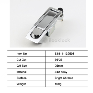 Cerradura de panel de botón pulsador de aleación de zinc, cerradura de puerta de armario, caja de caravana, cerradura de gatillo de compresión - Product Image 3