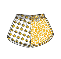Shorts décontractés pour enfants personnalisés, shorts d'été à séchage rapide, taille haute, imprimé léopard, shorts pour filles