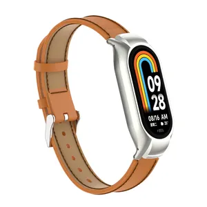 ODM HOLDMI 80108 series miband 8 strap united one piece stitching microfiber leather strap watch band for xiaomi band 8