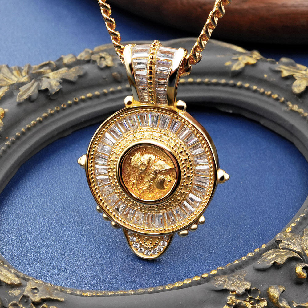 하이 퀄리티 925 스털링 실버 코인 새로운 아테나 골드 코인 펜던트 여성용 양면 웨어러블 목걸이 펜던트| Alibaba.com